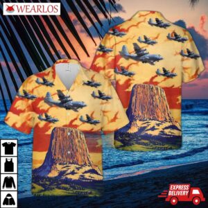 Wyoming Air National Guard 153D Airlift Wing C-130h Hercules 92-1534 Hawaiian Shirt