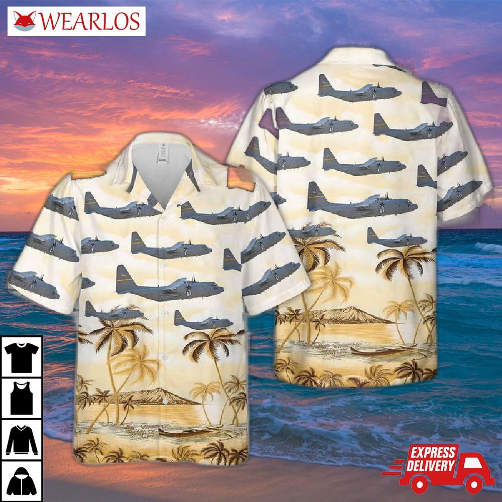 Wyoming Air National Guard C-130h Hercules Hawaiian Shirt