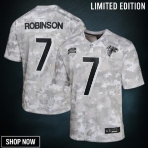 Youth Atlanta Falcons Bijan Robinson Nike Arctic Camo Salute To Service Game Jersey