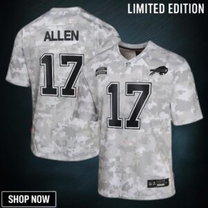 Youth Buffalo Bills Josh Allen Nike Arctic Camo Salute To Service Game Jersey