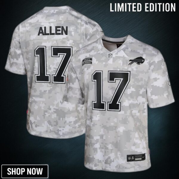 Youth Buffalo Bills Josh Allen Nike Arctic Camo Salute To Service Game Jersey