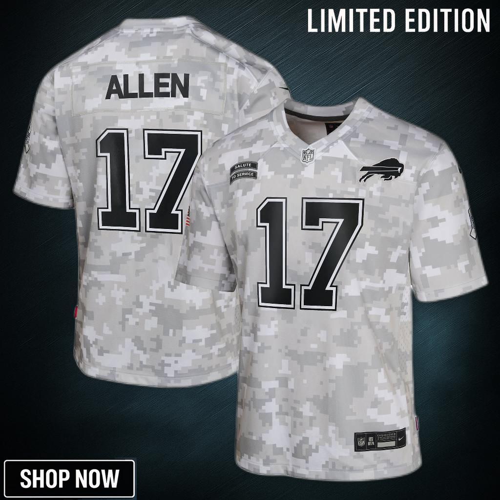 Youth Buffalo Bills Josh Allen Nike Arctic Camo Salute To Service Game Jersey