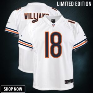 Youth Chicago Bears Caleb Williams Nike White Game Jersey
