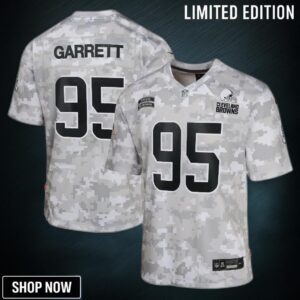 Youth Cleveland Browns Myles Garrett Nike Arctic Camo Salute To Service Game Jersey