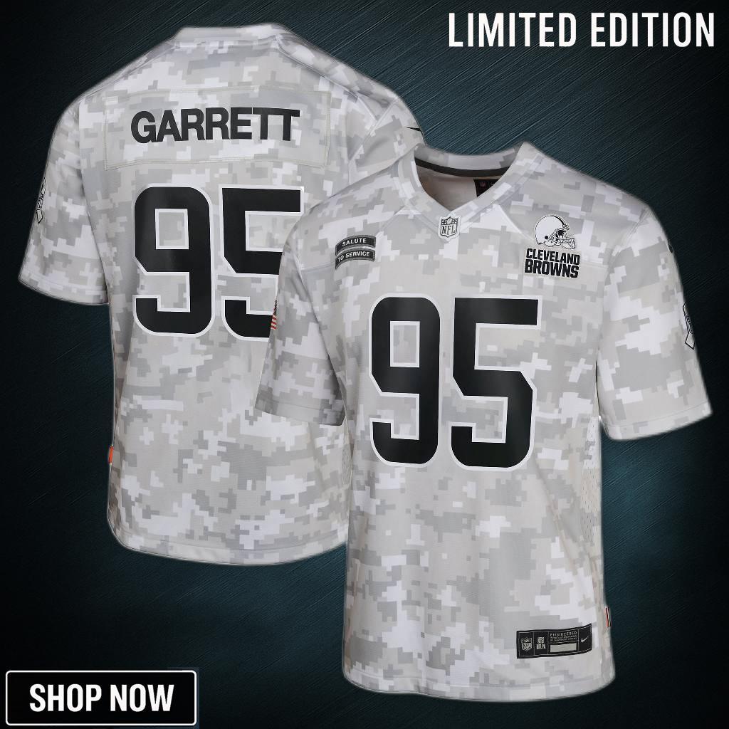 Youth Cleveland Browns Myles Garrett Nike Arctic Camo Salute To Service Game Jersey