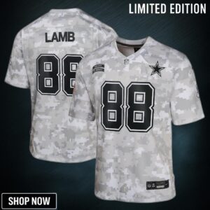 Youth Dallas Cowboys Ceedee Lamb Nike Arctic Camo Salute To Service Game Jersey