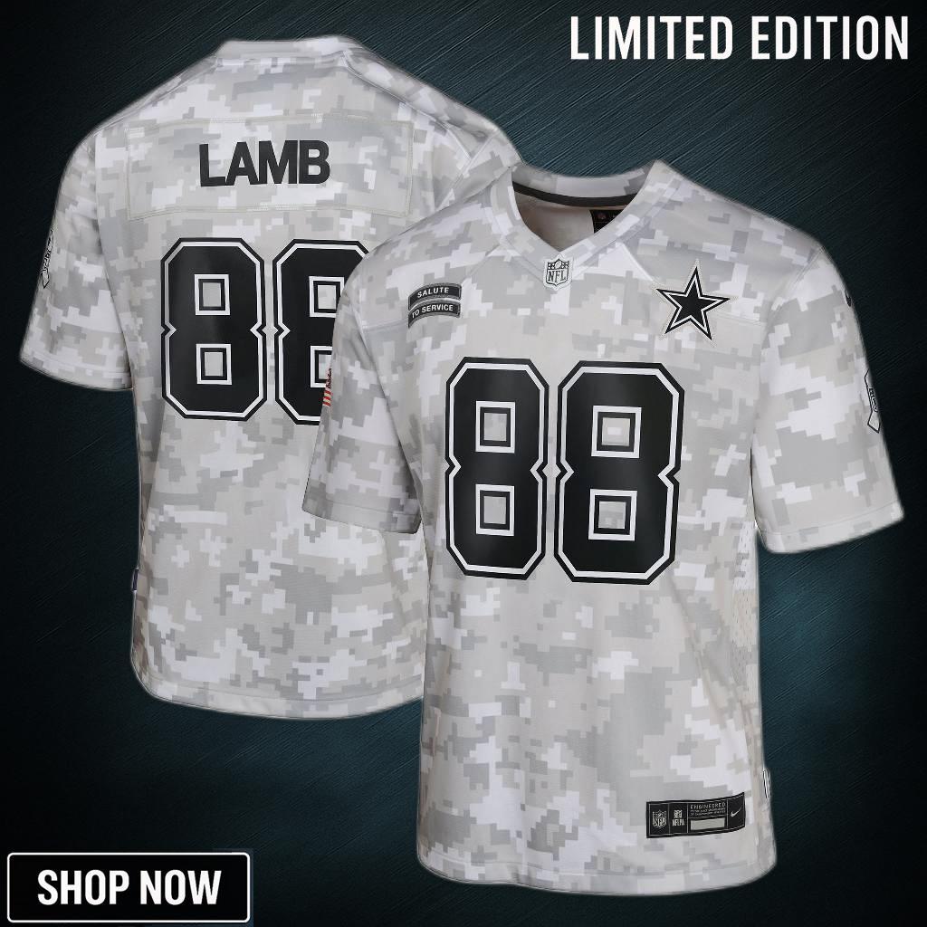 Youth Dallas Cowboys Ceedee Lamb Nike Arctic Camo Salute To Service Game Jersey
