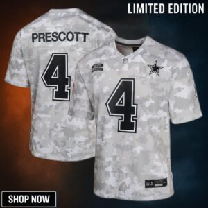 Youth Dallas Cowboys Dak Prescott Nike Arctic Camo Salute To Service Game Jersey