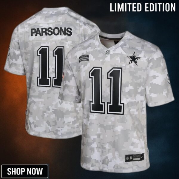 Youth Dallas Cowboys Micah Parsons Nike Arctic Camo Salute To Service Game Jersey