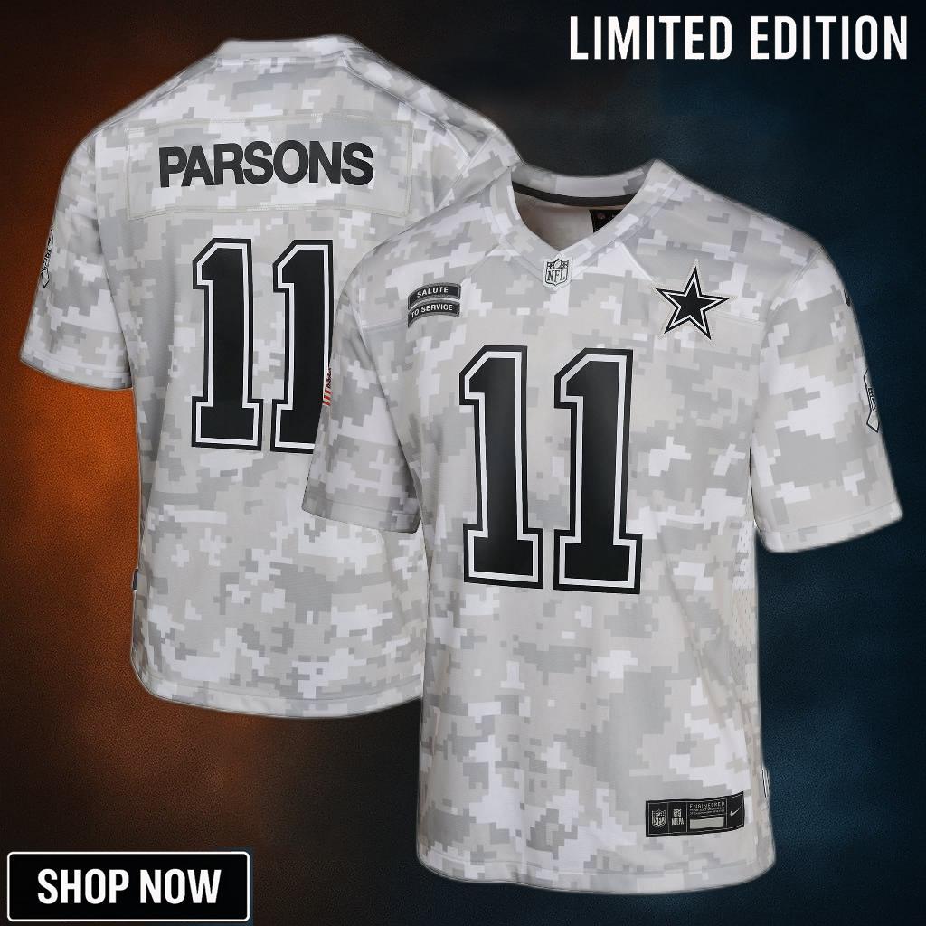 Youth Dallas Cowboys Micah Parsons Nike Arctic Camo Salute To Service Game Jersey
