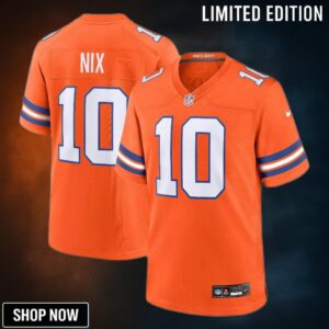 Youth Denver Broncos Bo Nix Nike Orange Alternate Game Jersey