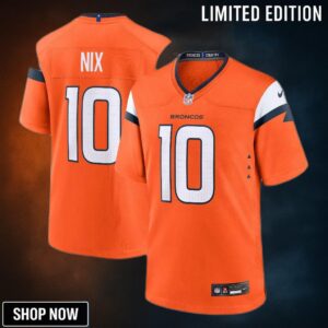 Youth Denver Broncos Bo Nix Nike Orange Team Game Jersey