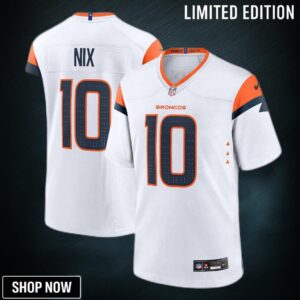Youth Denver Broncos Bo Nix Nike White Game Jersey