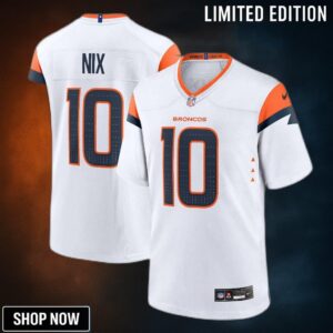 Youth Denver Broncos Bo Nix Nike White Game Jersey