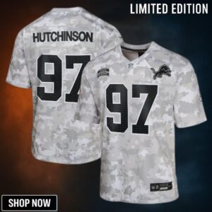Youth Detroit Lions Aidan Hutchinson Nike Arctic Camo Salute To Service Game Jersey