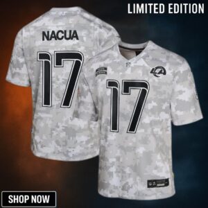 Youth Los Angeles Rams Puka Nacua Nike Arctic Camo Salute To Service Game Jersey