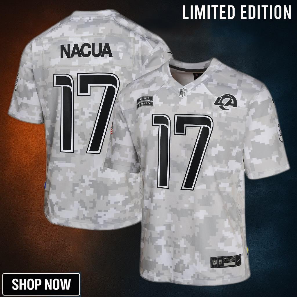 Youth Los Angeles Rams Puka Nacua Nike Arctic Camo Salute To Service Game Jersey
