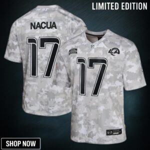 Youth Los Angeles Rams Puka Nacua Nike Arctic Camo Salute To Service Game Jersey