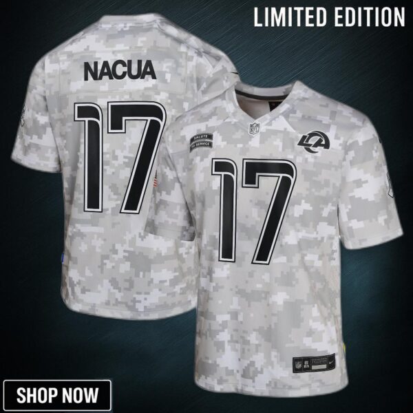 Youth Los Angeles Rams Puka Nacua Nike Arctic Camo Salute To Service Game Jersey