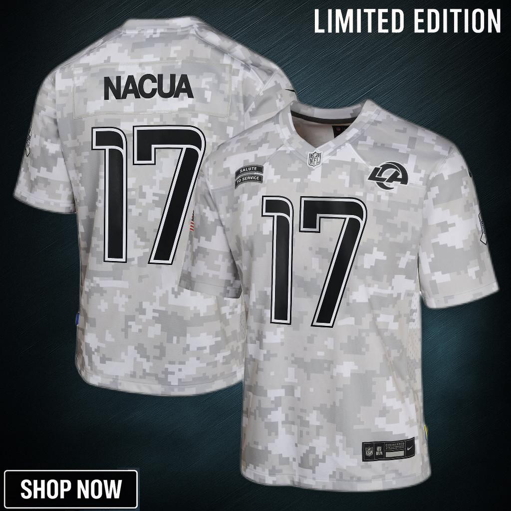 Youth Los Angeles Rams Puka Nacua Nike Arctic Camo Salute To Service Game Jersey