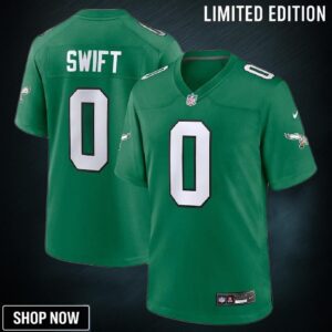 Youth Philadelphia Eagles #0 D'andre Swift Alternate Player Game Jersey - Kelly Green