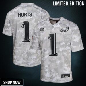 Youth Philadelphia Eagles Jalen Hurts Nike Arctic Camo Salute To Service Game Jersey