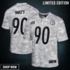 Youth Pittsburgh Steelers T.j. Watt Nike Arctic Camo Salute To Service Game Jersey