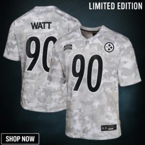 Youth Pittsburgh Steelers T.j. Watt Nike Arctic Camo Salute To Service Game Jersey