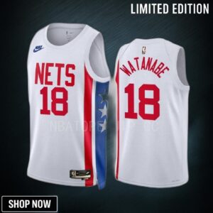 Yuta Watanabe 18 -23 Brooklyn Nets White Classic Edition Men Jersey Swingman