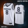 Ziaire Williams 8 Memphis Grizzlies -23 Association Edition White Jersey