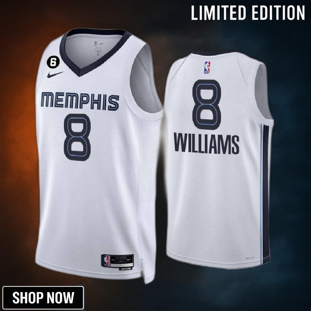 Ziaire Williams 8 Memphis Grizzlies -23 Association Edition White Jersey