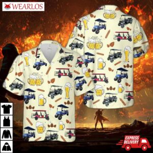 6 Seater Golf Cart & Beer Hawaiian Shirt