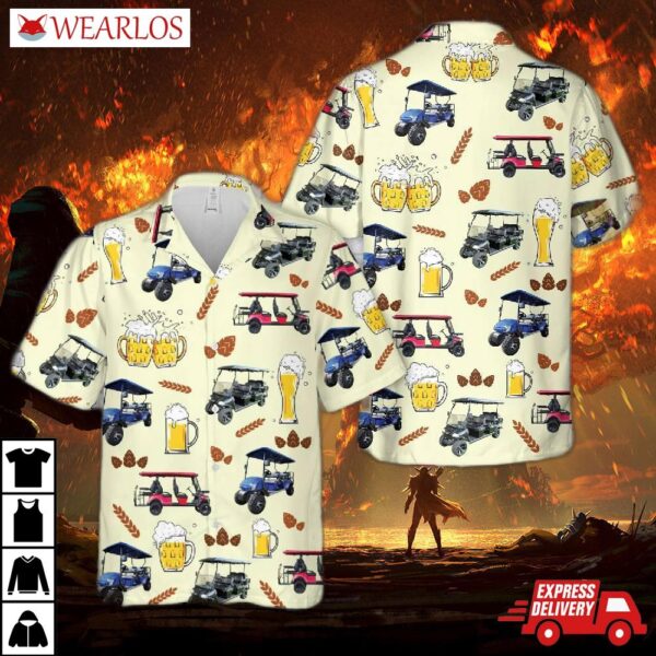 6 Seater Golf Cart & Beer Hawaiian Shirt