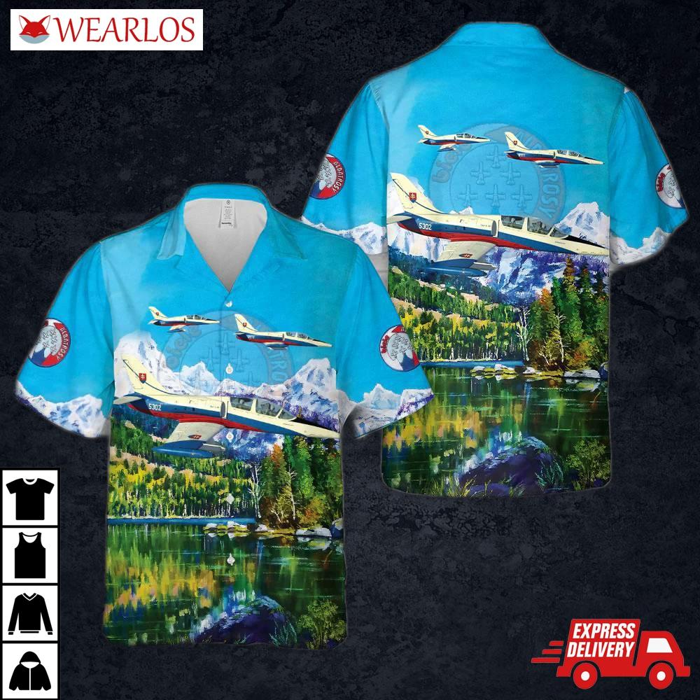 Aerobatic Slovakia Air Force White Albatros 'biele Albatrosy' Display Team Hawaiian Shirt