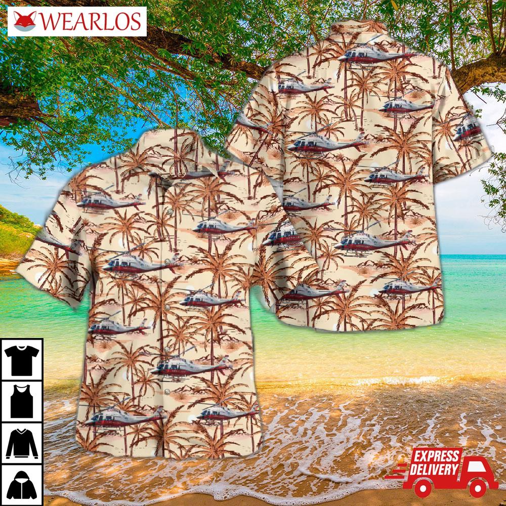 Albuquerque, New Mexico, Unm Hospitals Lifeguard Agusta Aw119mkii Hawaiian Shirt