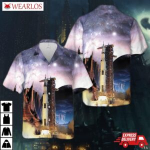 Apollo 11 Saturn V Rocket Hawaiian Shirt
