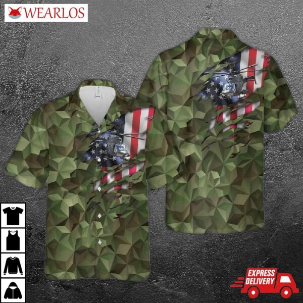 Army Bell Oh-58 Kiowa Hawaiian Shirt