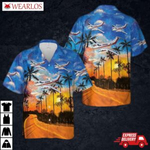 Beechcraft 200 Us Army Corps Of Engineers Airplane Hawaiian Shirt