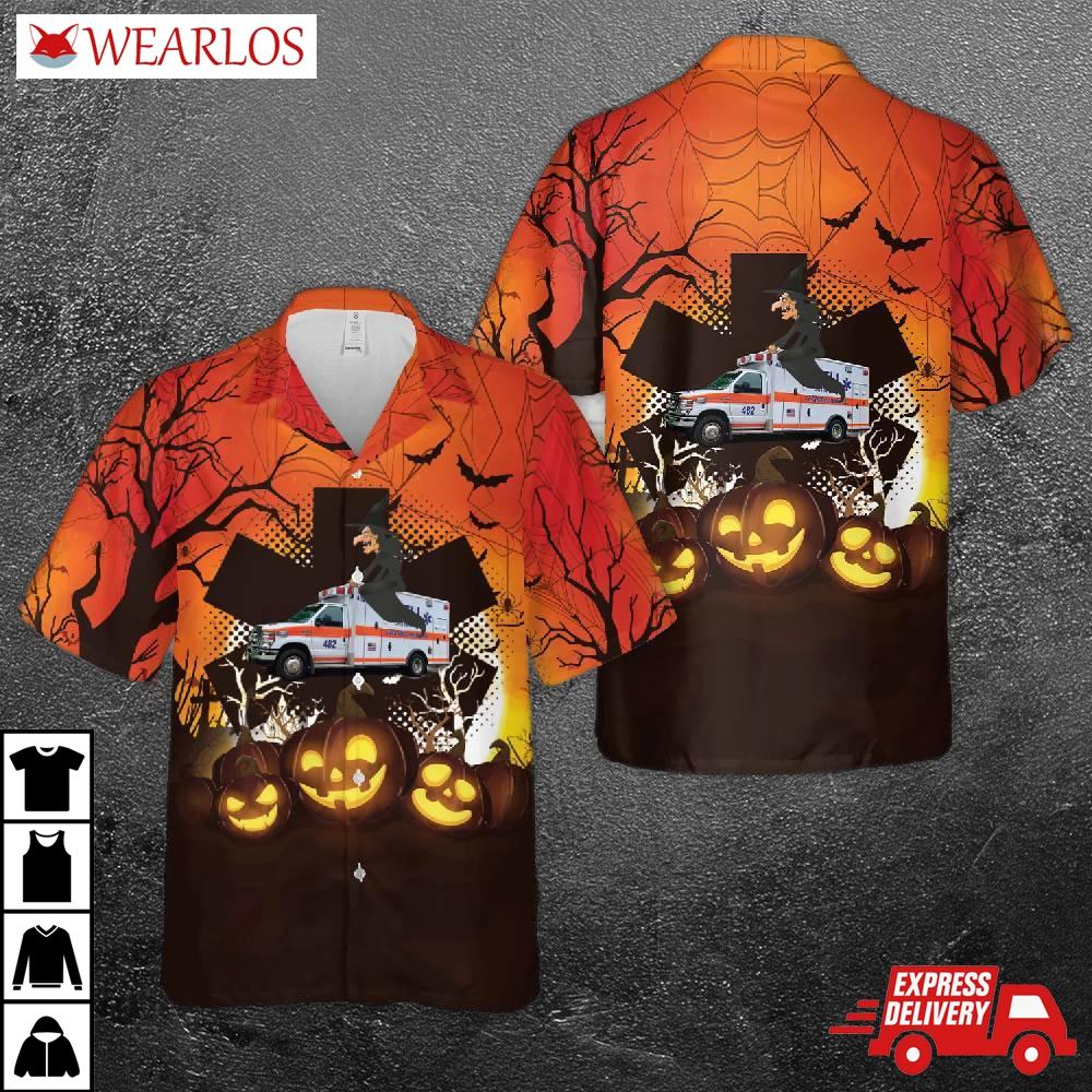 Bell Ambulance, Milwaukee, Wisconsin Halloween Hawaiian Shirt