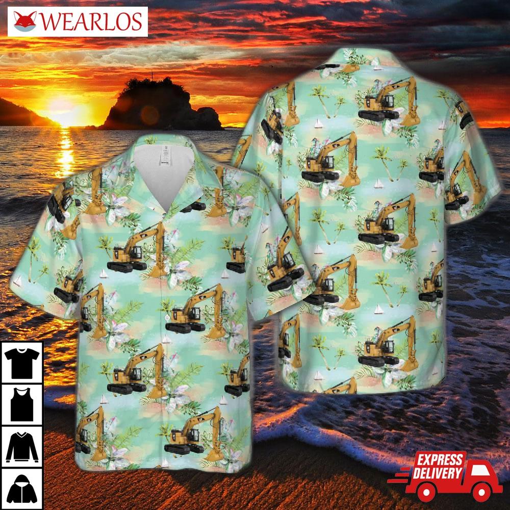 Cat 335f L Cr Hydraulic Excavator Hawaiian Shirt