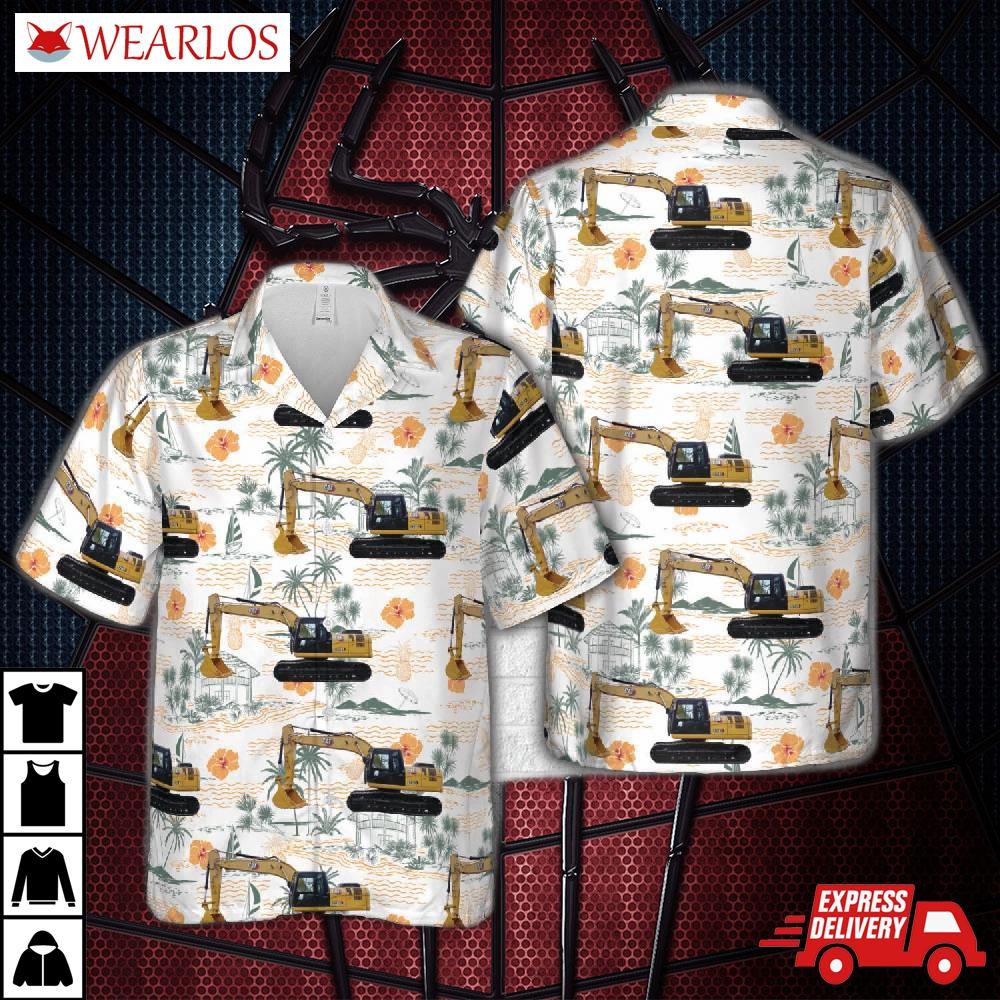 Caterpillar 320d3 Excavator Hawaiian Shirt