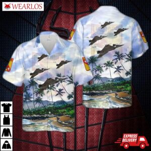 French Air And Space Force Rafale No 106 104-hg Of Escadron De Chasse 3/30 Lorraine (fighter Squadron Lorraine) Hawaiian Shirt