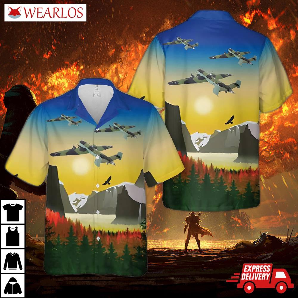 German Air Force Luftwaffe Junkers Ju-290 Transport Hawaiian Shirt