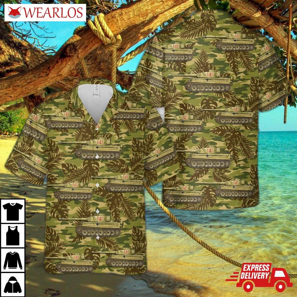 German Army Bundeswehr Tiger I Pz.kpfw.vi Ausf.e Sd.kfz.181 Early 1943 North African Front / Tunisia Hawaiian Shirt