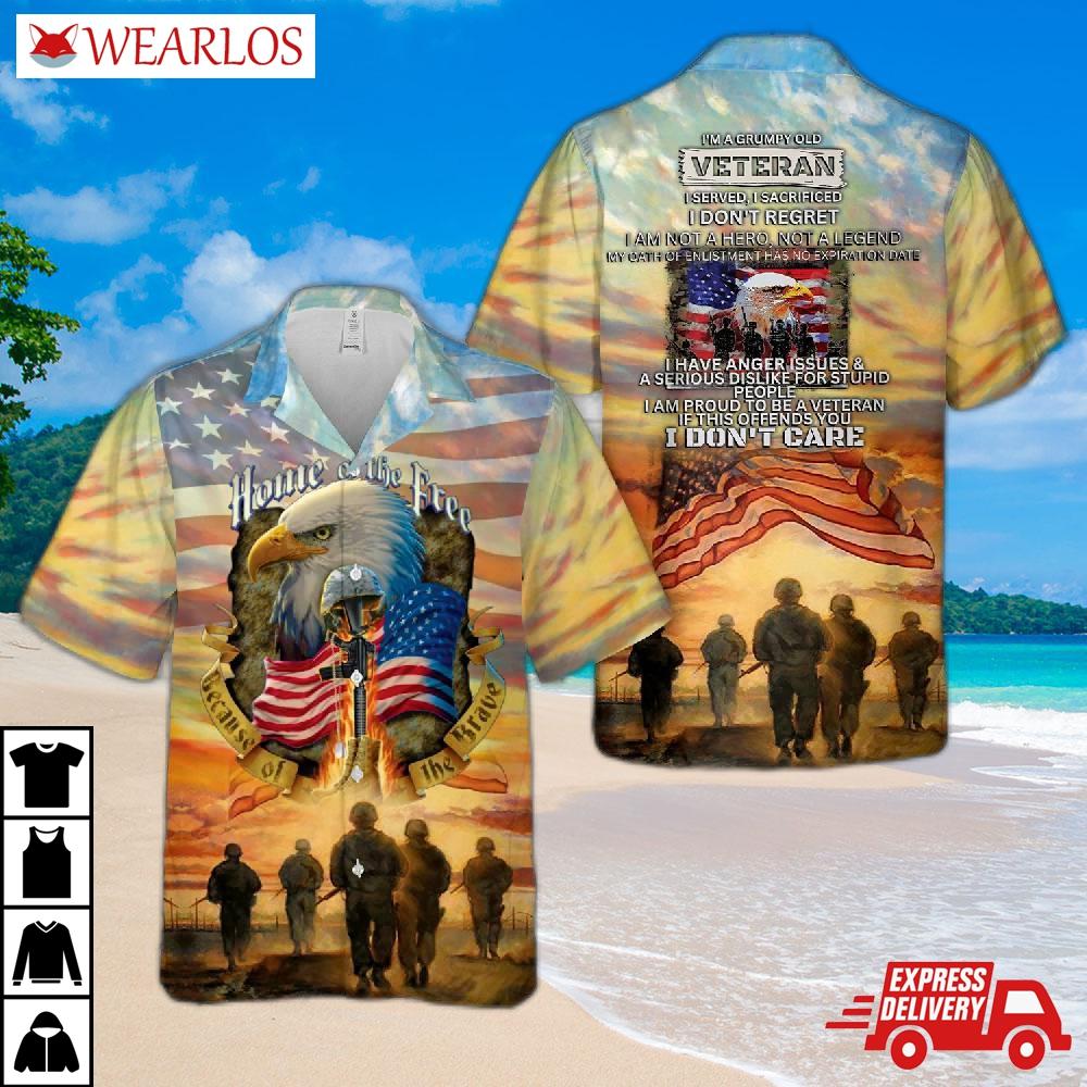 Grumpy Old Veteran Hawaiian Shirt