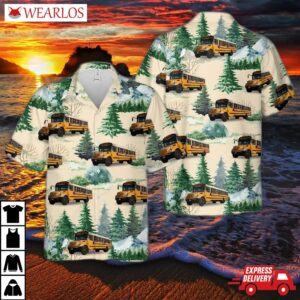 Icce Illinois School Bus Hawaiian Shirt