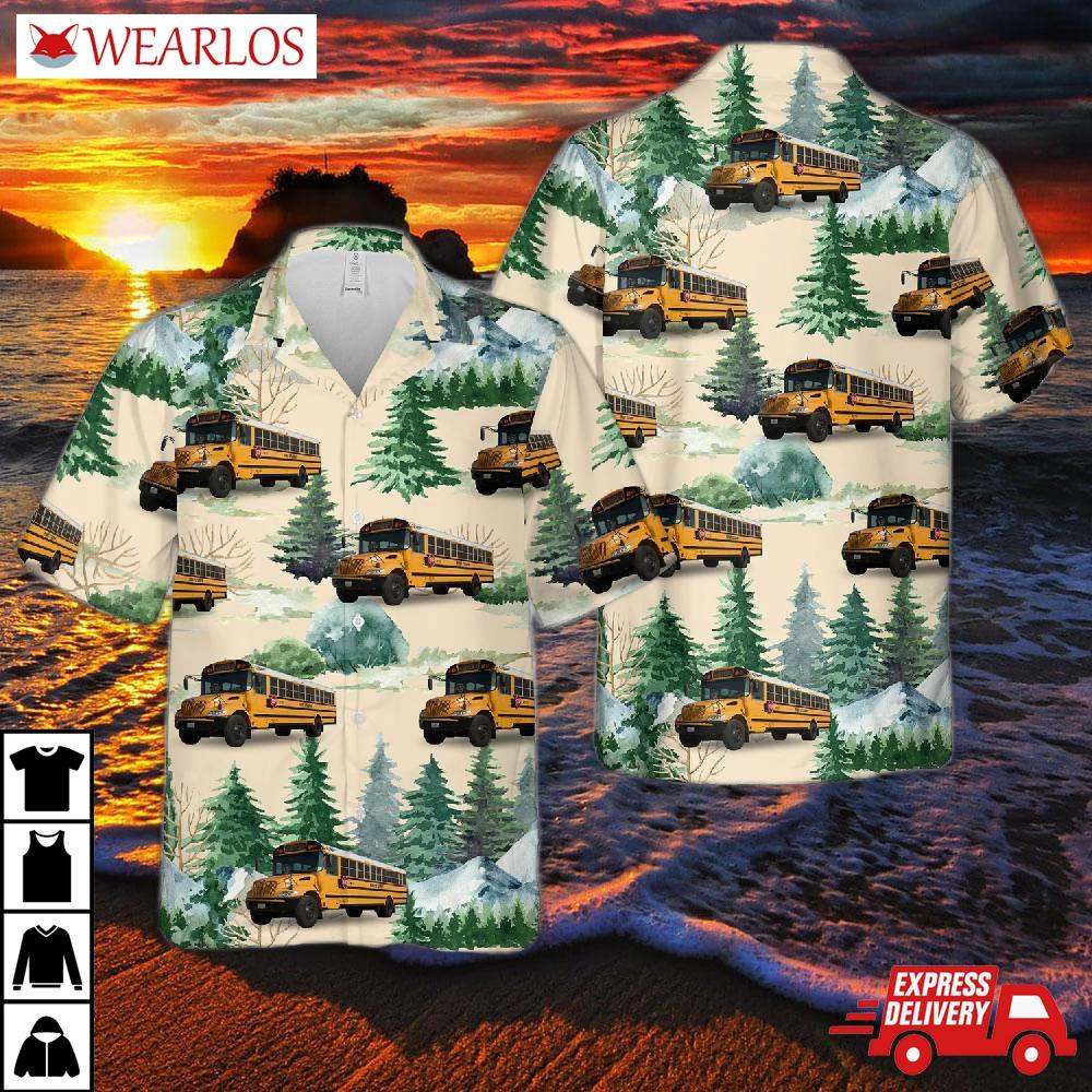 Icce Illinois School Bus Hawaiian Shirt