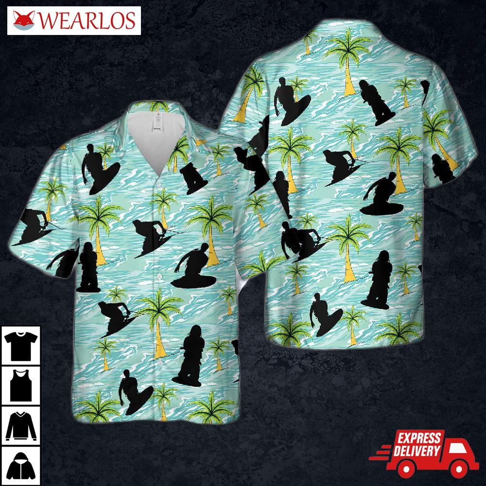 Kneeboarding Silhouette Hawaiian Shirt