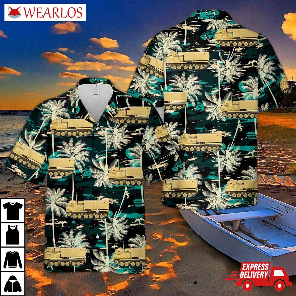 M270 A1 Mlrs Rocket Launcher Us Army Desert Sand 1990 Hawaiian Shirt
