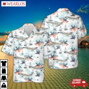 Mcdonnell Douglas F-4b Phantom Ii #151506 Vf-84 Jolly Rogers U.s. Navy Uss Independence 1984 Hawaiian Shirt
